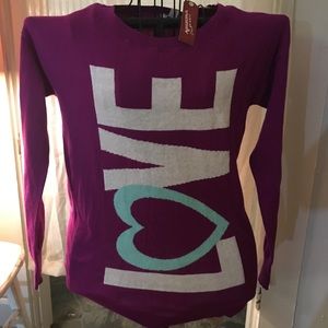 NWT Purple Love Sweatshirt